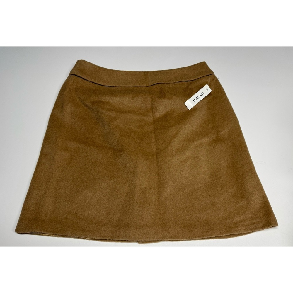 David N Women's Size 14 Camel Hair Wool Italy Lined Pencil Skirt Tan